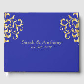 Elegant Gold & Royal Blue Mariage Livre d'hôtes (Recto)