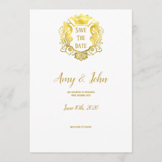 Elegant Gold Royal Crest Wedding Save the Date