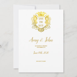 Elegant Gold Royal Crest Wedding Save the Date