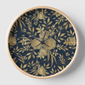 Elegant Gold Rozen Floral Navy Blue Design (Voorkant)