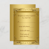 Elegant Gold RSVP (Devant / Derrière)