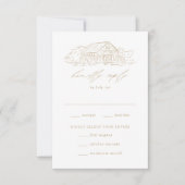 Elegant Gold Rustic Barn Wedding Meal Choice RSVP Kaartje (Voorkant)