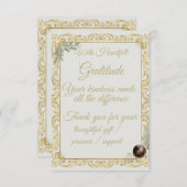 Elegant Gold Sage Holiday Thank You card Bedankkaart (Voorkant / Achterkant)