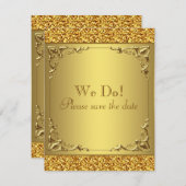 Elegant Gold Save the Date (Voorkant / Achterkant)
