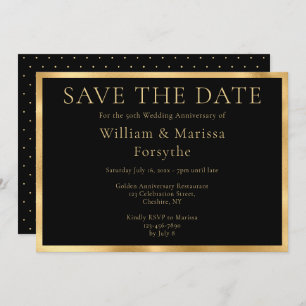 Elegant Gold Save the Date 50th Jubileum Card
