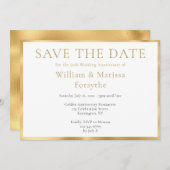 Elegant Gold Save the Date 50th Jubileum Card (Voorkant / Achterkant)