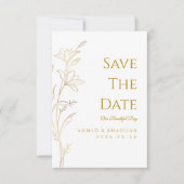 Elegant Gold Save the Date Islamic Wedding (Devant)