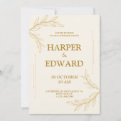 Elégant Gold Scipt Wedding Party Invitation Card (Devant)