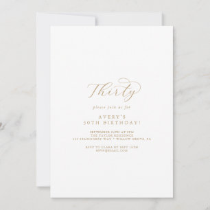 Elegant Gold Script 30e verjaardag Kaart