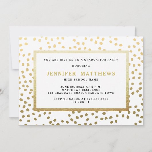 Elegant Gold Script 3 Foto Graduparty Kaart (Achterkant)