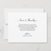 Elégant Gold Script 5 Mariage photo Merci (Dos)