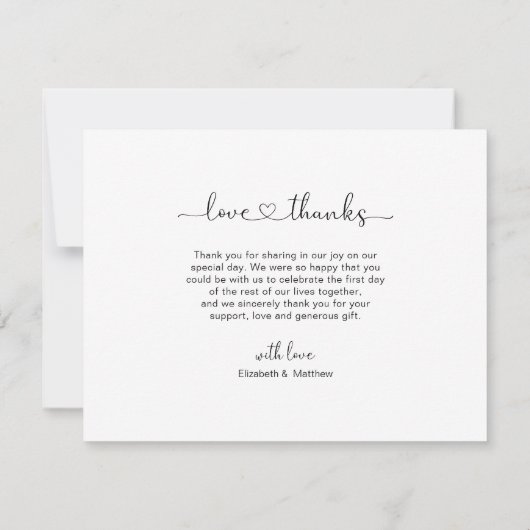 Elégant Gold Script 5 Mariage photo Merci (Dos)