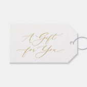 Elegant Gold Script “A Gift for You” Christmas Cadeaulabel (Voorkant (Horizontaal))