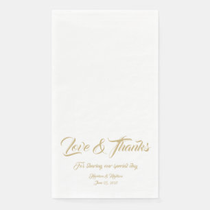 Elegant Gold script, aangepast Liefde & Bedankt br Servet