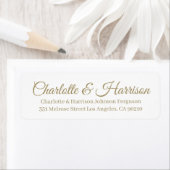 Elegant Gold script aangepaste namen chic Wedding Etiket (Insitu)
