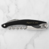 Elegant Gold Script Calligraphy Black Wedding Kurkentrekker (Achterkant)