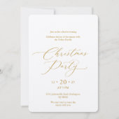 Elegant Gold Script Christmas Party Invitation (Devant)