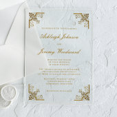 Elegant  Gold Script  Corners Weddenschap Acryl Uitnodigingen