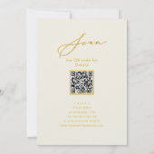 Elegant Gold Script Cream repetitie diner QR code Kaart (Achterkant)