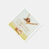 Elegant Gold Script Custom 2025 Afstuderen Foto Servet (Hoek)