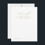 Elegant Gold Script Date Night Idea Carte Conseil<br><div class="desc">Ces élégantes cartes d'idées de nuit en or sont l'activité idéale pour une simple réception de mariage ou une douche nuptiale. Le design minimaliste or et blanc présente une typographie romantique avec style glamour moderne. Personnalisable dans n'importe quelle couleur. Gardez le design minimal et élégant, tel quel, ou personnalisez-le en...</div>