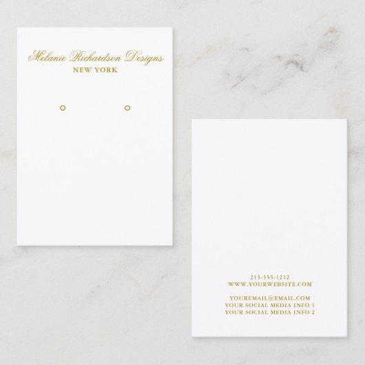 Elegant Gold Script Earning Display Card-kaart Visitekaartje (Voorkant / Achterkant)
