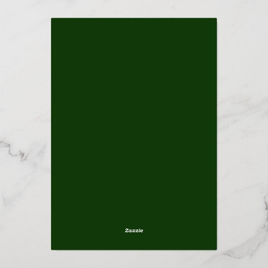 Elegant Gold Script en Lijst op groen huwelijk Folie Uitnodiging (Achterkant)