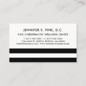 Elegant Gold Script en Stripes Chiropractor Visitekaartje (Achterkant)