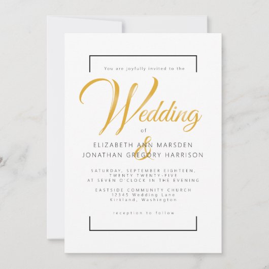 Elegant Gold Script en zwarte scripts Religieuze Kaart (Voorkant)