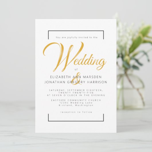 Elegant Gold Script en zwarte scripts Religieuze Kaart (Staand voorkant)