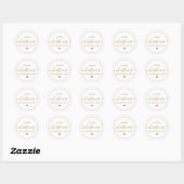Elegant Gold Script Family Name Merry Christmas  Ronde Sticker (Vel)