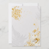 Elegant Gold Script Floral Wedding Invitation Kaart (Achterkant)