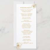 Élégant Gold Script Floral Wedding Programme (Dos)