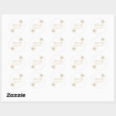 Elegant Gold Script Floral Wedding Ronde Sticker (Vel)