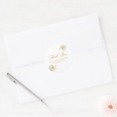 Elegant Gold Script Floral Wedding Ronde Sticker (Envelop)