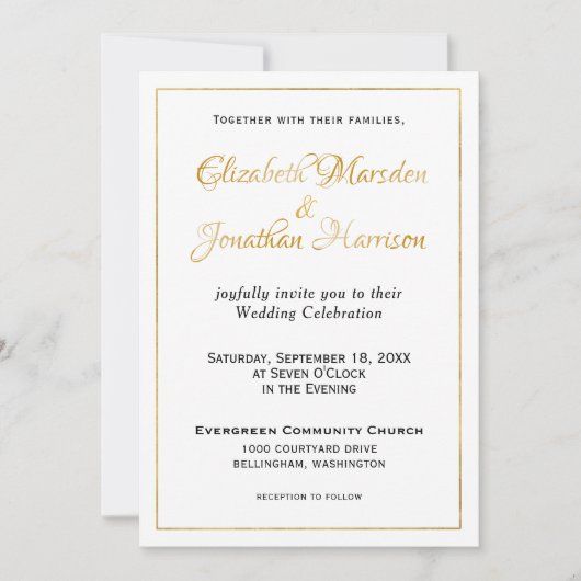 Elegant Gold Script Formele scripts Religieuze Kaart (Voorkant)