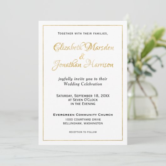 Elegant Gold Script Formele scripts Religieuze Kaart (Staand voorkant)