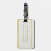 Elegant Gold Script "From Our Home to Yours" Holid Bagagelabel (Achterkant verticaal)