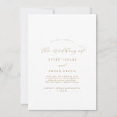 Elegant Gold Script Front en achter de bruiloft va Kaart (Voorkant)