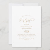 Elégant Gold Script Graduation Party Invitation (Devant)