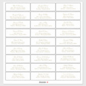 Elegant Gold Script Guest Names Address Sticker (Vel)