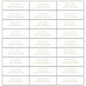 Elegant Gold Script Guest Names Address Sticker (Voorkant)