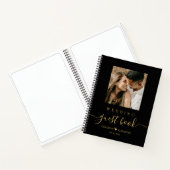 Élégant Gold Script Heart Mariage livre d'invité (Intérieur)