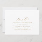 Elegant Gold Script Horizontal Bride Vrijgezellenf Kaart (Voorkant)