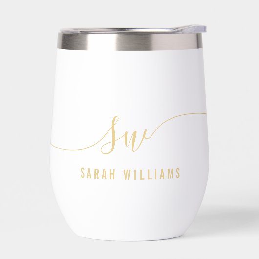 Elegant Gold Script Initiaal Monogram (Links)