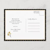 Elegant Gold Script JOY Pine Bough Berry Kerstmis Feestdagenkaart (Achterkant)