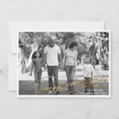 Élégant Gold Script Joyeux Carte photo de Noël (Devant)