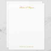 Elegant Gold Script Letter Briefpapier papier (Voorkant / Achterkant)