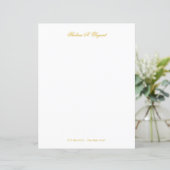 Elegant Gold Script Letter Briefpapier papier (Staand voorkant)