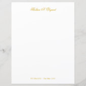 Elegant Gold Script Letter Briefpapier papier (Voorkant)